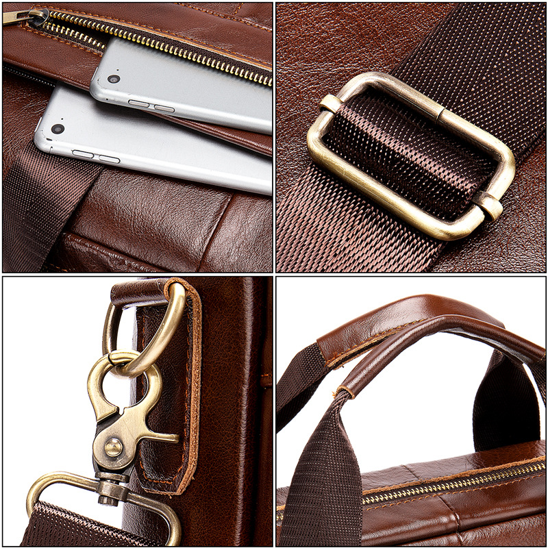 Briefcase — Leather Zip Portfolio — product view